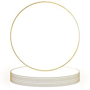 white charger plates with gold rim *8 pack*